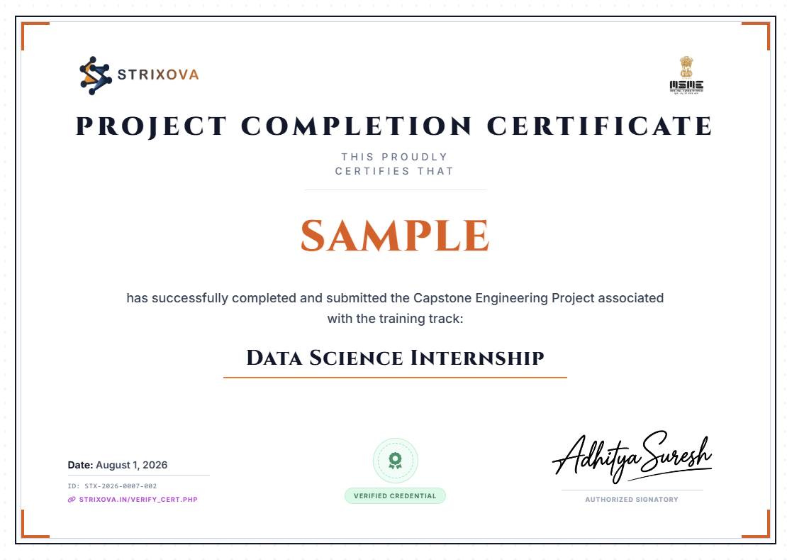 Project Completion Certificate