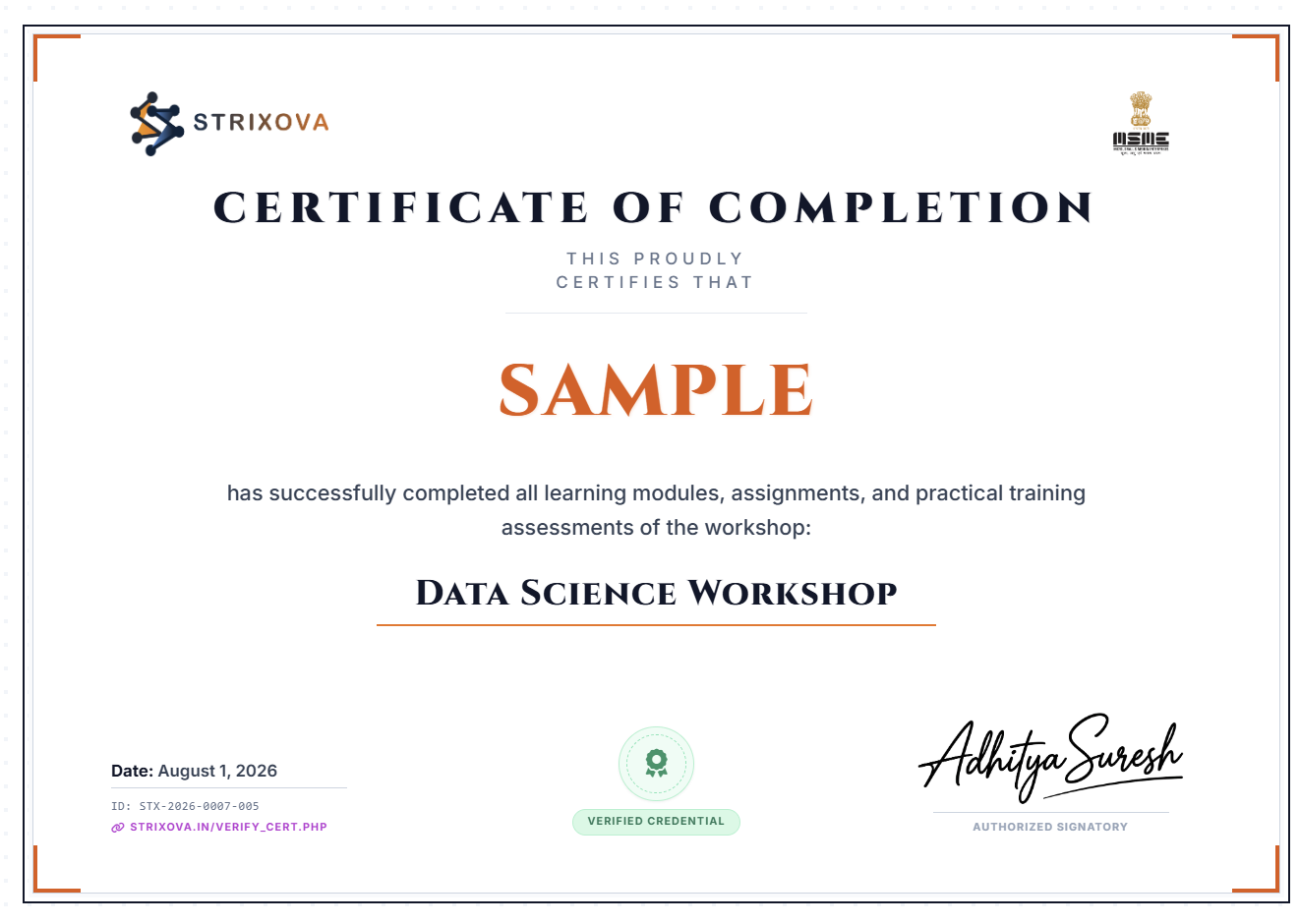 Certificate of Completion